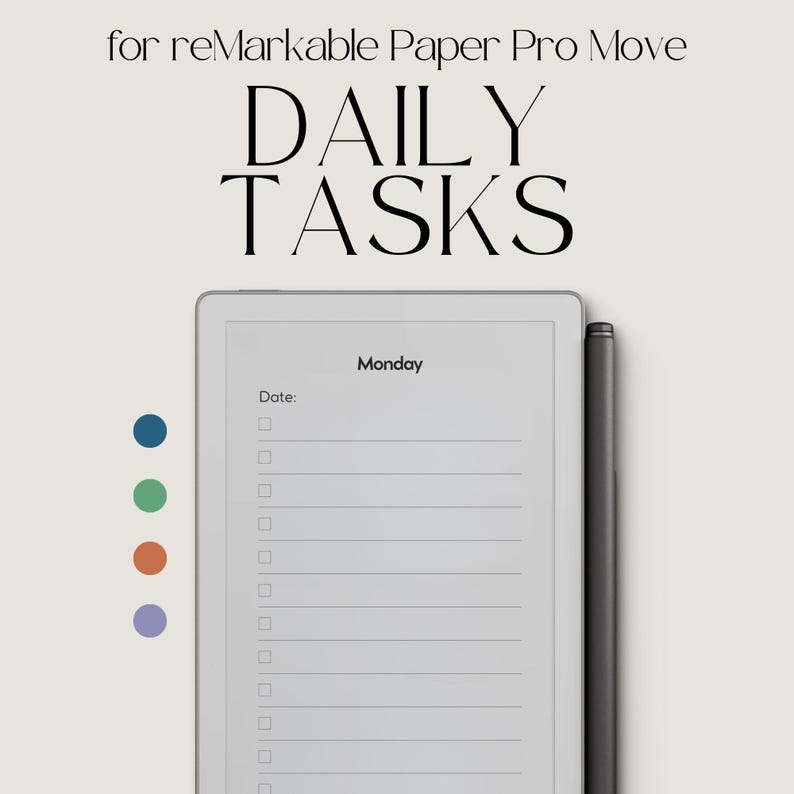 Task Planners for Remarkable Paper Pro Move: to Do List Templates, Task ...