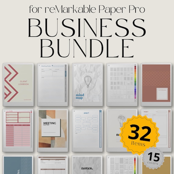 Business Bundle for reMarkable Paper Pro, Productivity Templates, Work Planner for reMarkable Paper Pro, Template Bundle, Business Planner