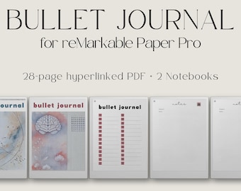 Hyperlinked Bullet Journal Bundle for reMarkable Paper Pro, Eink Notebook, Digital Notebook Eink, Journal Notebook, Notebook Template