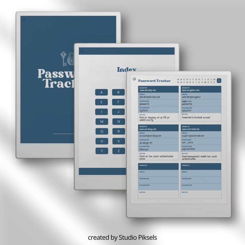 Password Tracker for Remarkable Paper Pro, Password Manager, Password ...
