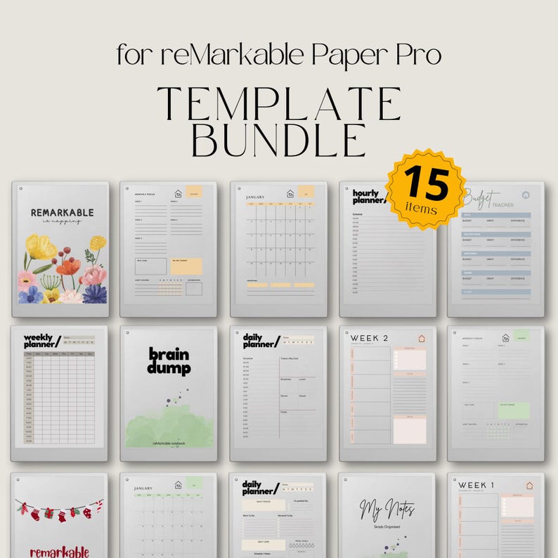 Pacchetto iniziale per reMarkable Paper Pro, Modelli per reMarkable Paper Pro, Planner per reMarkable Paper Pro, Pacchetto iniziale eInk immagine 1