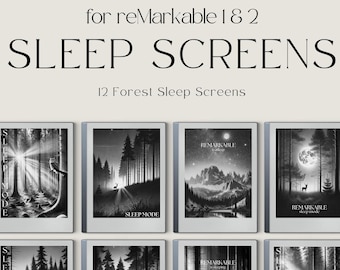 Paquete de pantalla de sueño para reMarkable 2 y 1 con escenas de bosque, funda para reMarkable, plantillas para reMarkable y pantalla de sueño para tableta Eink.