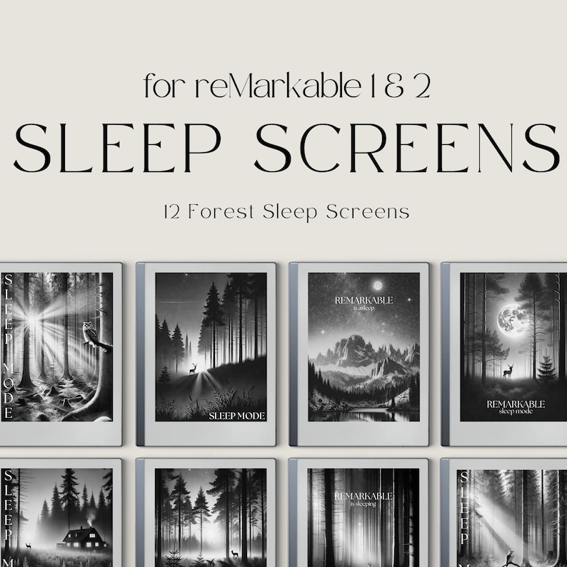 Sleep Screen Bundle for reMarkable 2 & 1 with Forest Scenes