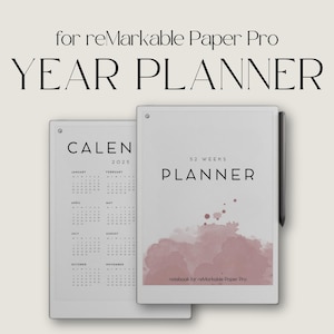 2025 Planner for reMarkable Paper Pro, Digital Hyperlinked Personal Planner, Year Planner for reMarkable, Minimalist Planner, 2025 Calender