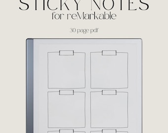 Sticky Notebook for reMarkable, Sticky Notes for reMarkable, Templates for reMarkable, Post It for reMarkable, Digital Notes E-Ink Tablet