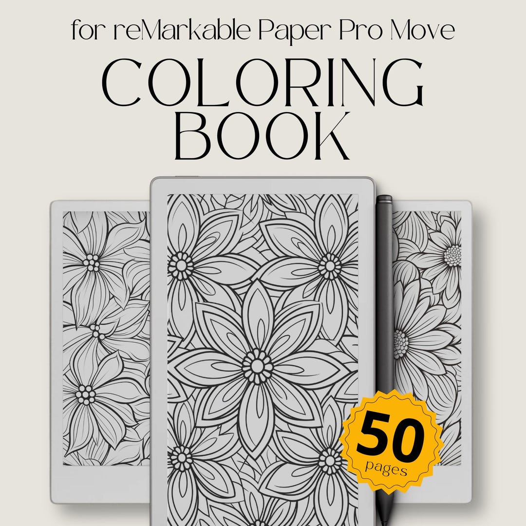 Flower Patterns Coloring Book for Remarkable Paper Pro Move: Botanical ...