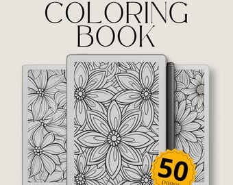 Blommönster Målarbok för reMarkable Paper Pro Move: Botaniska Målarbilder för Avslappning och Mindful Stresslindring