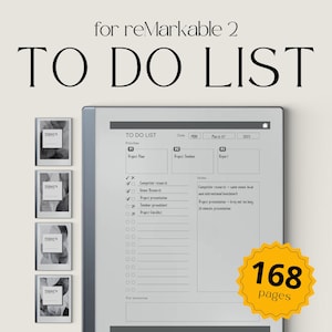 To Do List Notebooks for reMarkable 2, To Do List Templates, Task Tracker, Checklist Template, Checklist Notebook, Digital Task List