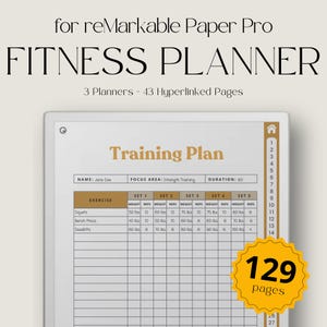 Fitness Planner for reMarkable Paper Pro | Digital Workout Tracker for reMarkable