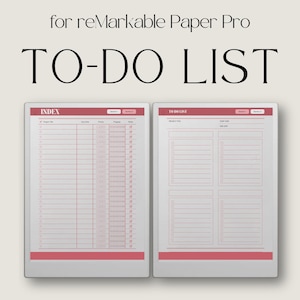 To Do List Notebooks for reMarkable Paper Pro, To Do List Templates, Task Tracker, Checklist Template, Checklist Notebook, Digital Task List