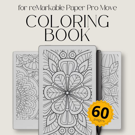 Mandala Coloring Book for reMarkable Paper Pro Move: Calming Mandala Book With Floral Patterns For Relaxation And Mindfull Stress Relief