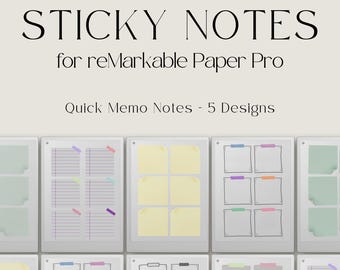Sticky Notes Bundle für reMarkable Paper Pro, Notizvorlagen für reMarkable, Memo Notes für reMarkable Paper Pro, Digital Eink Quick Notes