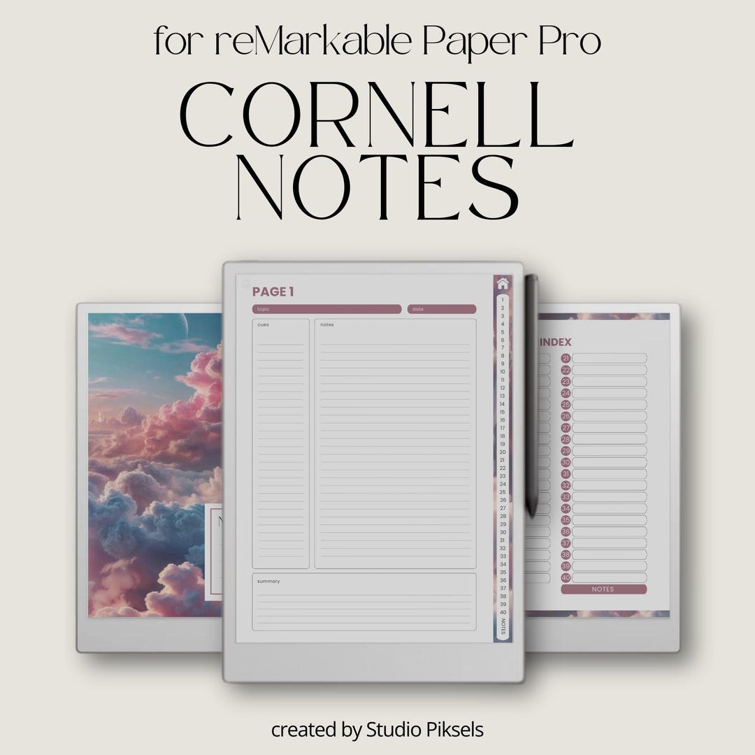 Hyperlinked Cornell Notebook Bundle for Remarkable Paper Pro ...
