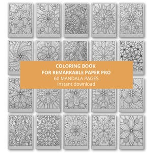 Libro da colorare Mindful per reMarkable Paper Pro, libro da colorare digitale per adulti Eink, libro da ricalco per reMarkable Paper Pro, libro da colorare eInk