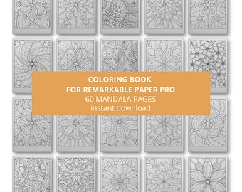 Mindful Coloring Book for reMarkable Paper Pro, Eink Digital Adult Coloring Book, Tracing Book for reMarkable Paper Pro,  eInk Coloring Book
