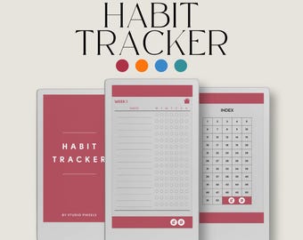 Habit Tracker for reMarkable Paper Pro Move: 52-Week Habit Planning Notebook with Weekly Habit Lists, Notes And Checklists in 4 Colors