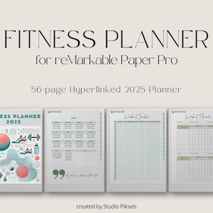 Planner fitness 2025 per reMarkable Paper Pro, Eink Fitness Tracker, Planner allenamento digitale per reMarkable, Calendario 2025 per Paper Pro
