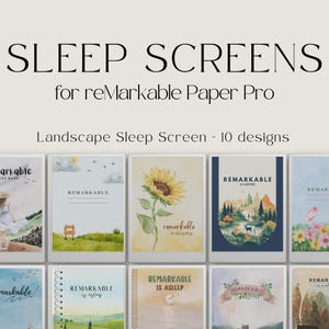 Landscape Sleep Screen Bundle for reMarkable Paper Pro, Cover for reMarkable Paper Pro, Templates for reMarkable, Gift For Remarkable