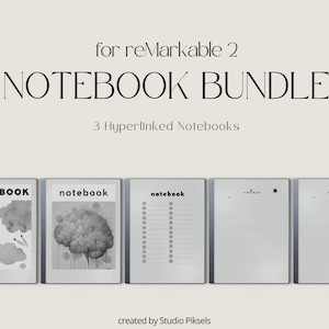 Hyperlinked Notebook Bundle für reMarkable 2, Minimalistisches Notebook, Digitales Notebook Eink Tablet, Journal Notebook, Vorlage für reMarkable