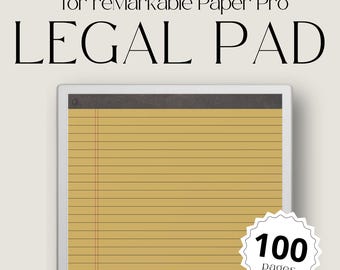Bloco de notas de papel tamanho ofício para reMarkable Paper Pro, caderno amarelo, bloco de notas tamanho ofício, modelo de diário, modelo para brainstorming