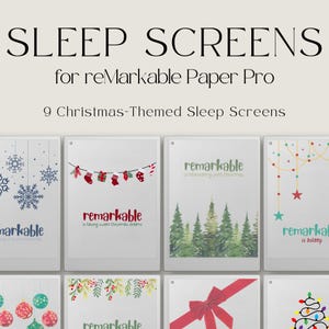 Holiday Sleep Screen Bundle for reMarkable Paper Pro, Christmas Cover, Christmas Gift for Remarkable, Christmas Tablet Sleep Screen