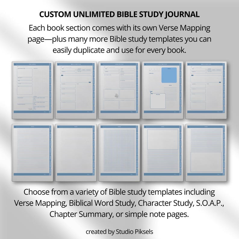 Bible Study Bundle for reMarkable Paper Pro: Bible Study Template, Sermon Notes & Devotional Journal