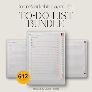 XL To Do List Mega Bundle for reMarkable Paper Pro: To Do List Templates, Task Tracker, Checklist Template, Checklist Notebook & Task Lists