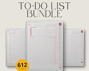 XL To Do List Mega Bundle for reMarkable Paper Pro: To Do List Templates, Task Tracker, Checklist Template, Checklist Notebook & Task Lists