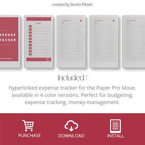 Expense Tracker Notebook for reMarkable Paper Pro Move: Hyperlinked Budget Planner, Financial Planner, Money Planner & Savings Planner