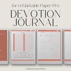 Devotion Journal for reMarkable Paper Pro, Guided Prayer Journal, Bible Study Journal, Bible Reading, Sermon Notes, Devotional Notebook