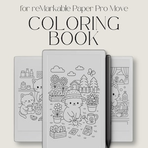 Kawaii Katzenleben Malbuch für reMarkable Paper Pro Move: Niedliche Katzenszenen zur Entspannung, zum bewussten Ausmalen & zum Stressabbau