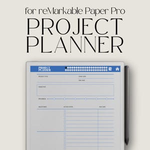 Project Planner for reMarkable Paper Pro, Business Planner, Work Planner, Eisenhower Matrix, Kaban Board, Productivity Planner