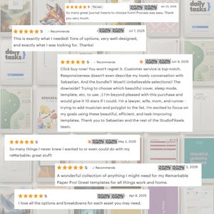 Volledige toegang tot de reMarkable Paper Pro-collecties, productiviteitssjablonen voor reMarkable Paper Pro, planner, notitieboek en sjablonenbundel. afbeelding 10