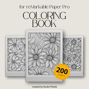 Flower Coloring Book Bundle for reMarkable Paper Pro: Floral Coloring Pages With Blooming Flowers Patterns for Relaxation & Mindfullness