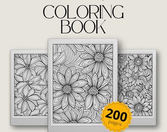 Flower Coloring Book Bundle for reMarkable Paper Pro: Floral Coloring Pages With Blooming Flowers Patterns for Relaxation & Mindfullness