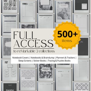 Accesso completo al negozio per le collezioni reMarkable 2, modelli di produttività per reMarkable 2, planner, notebook e bundle di modelli