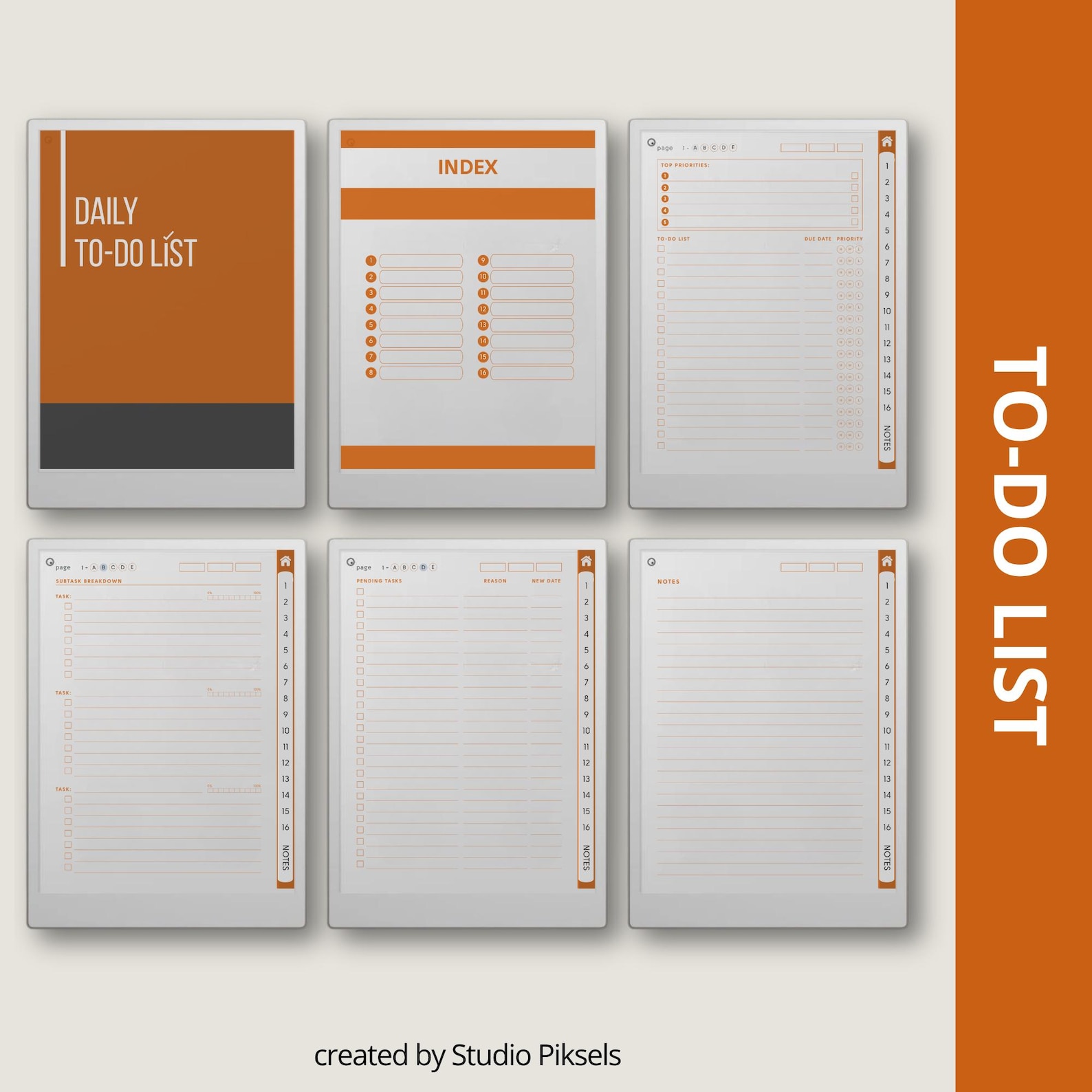 To Do List Notebooks for Remarkable Paper Pro, to Do List Templates ...