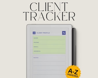 Klantenbestand voor reMarkable Paper Pro Move: AZ-index klanttracker, klantenboek, klantenlogboek, klanttracker + klantprofielboek