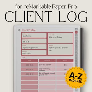 Klantenboek voor reMarkable Paper Pro, klantentracker, klantenboek, klantenlogboek, klantenlogboek, klantentracker, klantprofielboek
