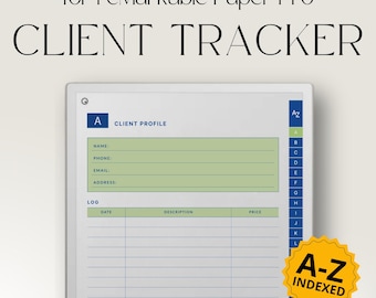 Klantenboek voor reMarkable Paper Pro, klantentracker, klantenboek, klantenlogboek, klantenlogboek, klantentracker, klantprofielboek
