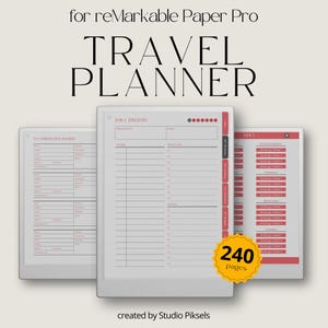Travel Journal for reMarkable Paper Pro, Travel Diary Bundle, Travel Planner, Trip Planner, Travel Itinerary, Travel Template for reMarkable