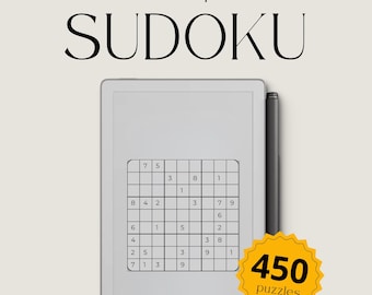 Sudoku Puzzle Book Bundle for reMarkable Paper Pro Move: Adult Puzzle Book With 450 Easy, Medium & Hard Puzzles With Solutions