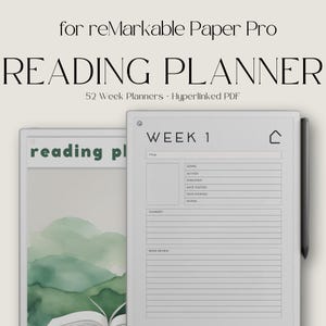 Pianificatore di lettura 2025 per reMarkable Paper Pro, Tracker di lettura 2025, Modello di recensione di libri digitali, Modello per Paper Pro, Sfida di lettura