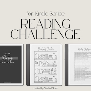 Sfida di lettura 2025 per Kindle Scribe, Gioco di lettura 2025, Tracker di lettura digitale, Elenco di lettura Eink, Pianificatore di libri per Kindle Scribe