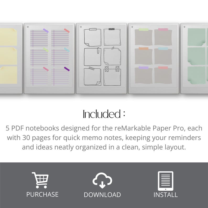 Sticky Notes Bundle for Remarkable Paper Pro, Note Templates for ...