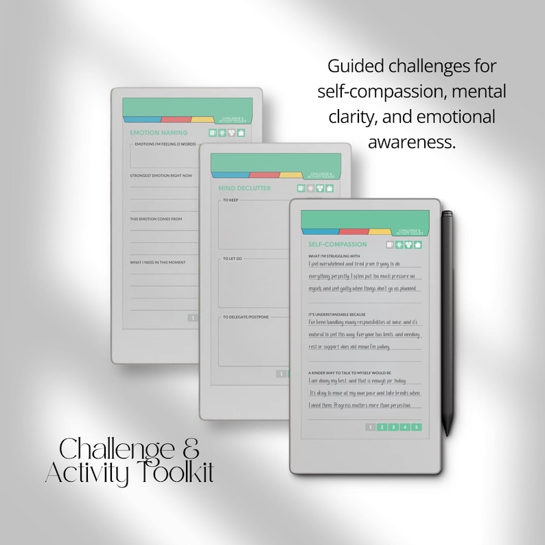 Mental Health Journal for reMarkable Paper Pro Move: Wellness & Self-Care Planner With Therapy Notes and Habit Tracker for Personal Growth