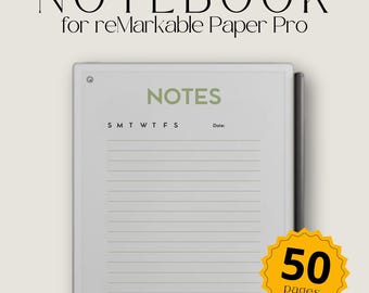 Notebook for reMarkable Paper Pro, Minimalist Eink Notebook, Digital Notebook Eink, Journal Notebook, Template for reMarkable Paper Pro