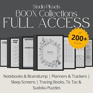Accès complet aux collections BOOX Eink, modèles de productivité pour BOOX bloc-notes, agenda, bloc-notes et modèles
