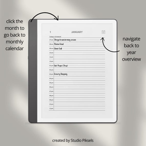2026 + 2027 Hyperlinked Planner for Kindle Scribe: Digital Daily, Monthly, and Yearly Planner With Linked Pages (+ 2025 bonus)