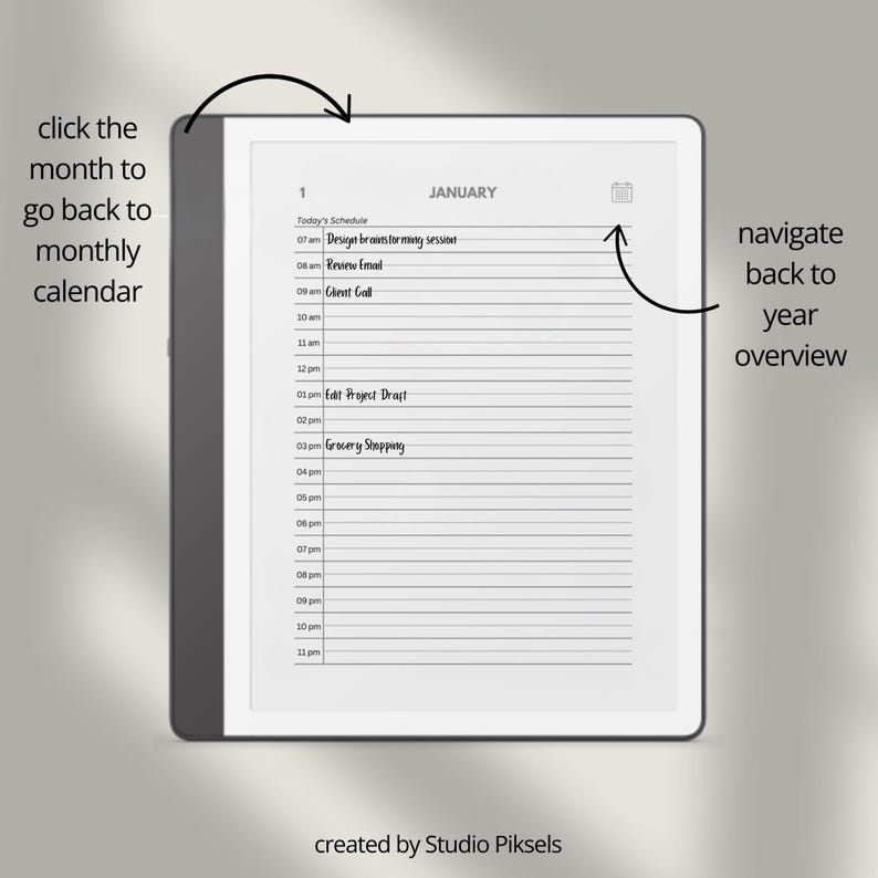 2026 + 2027 Hyperlinked Planner for Kindle Scribe: Digital Daily, Monthly, and Yearly Planner With Linked Pages (+ 2025 bonus)